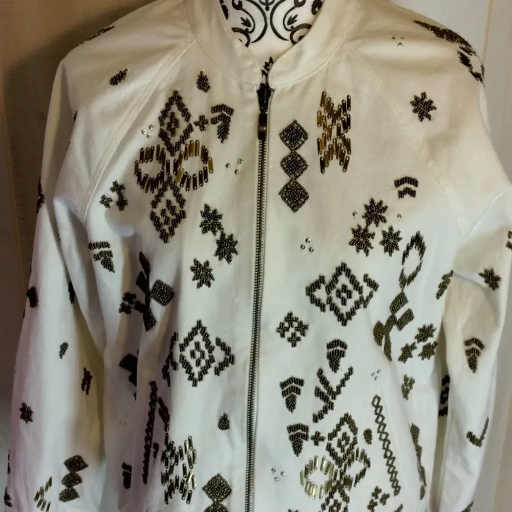 Chico's Size 1 Aztec Style Jacket with Embellishments. Stunning!!!!